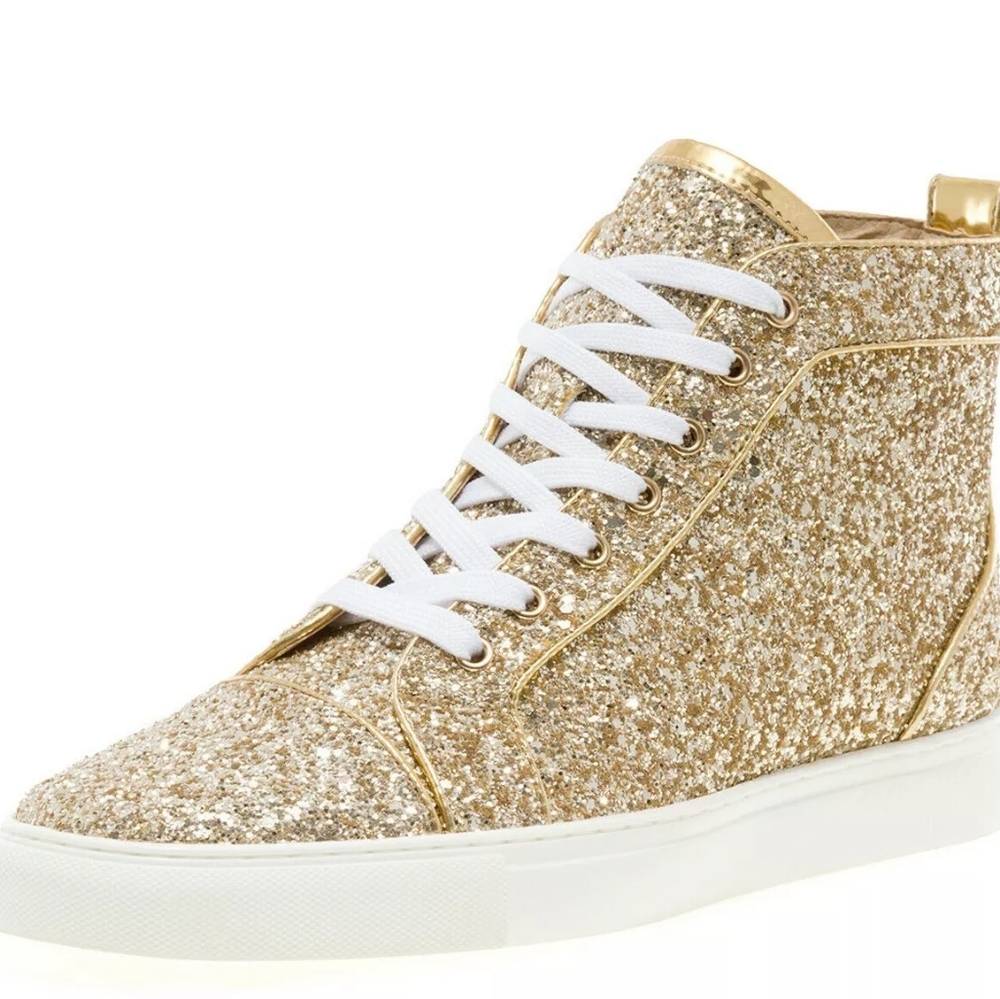 Men's J75 by Jump Reuben Gold Glitter High Top Fashion Sneakers